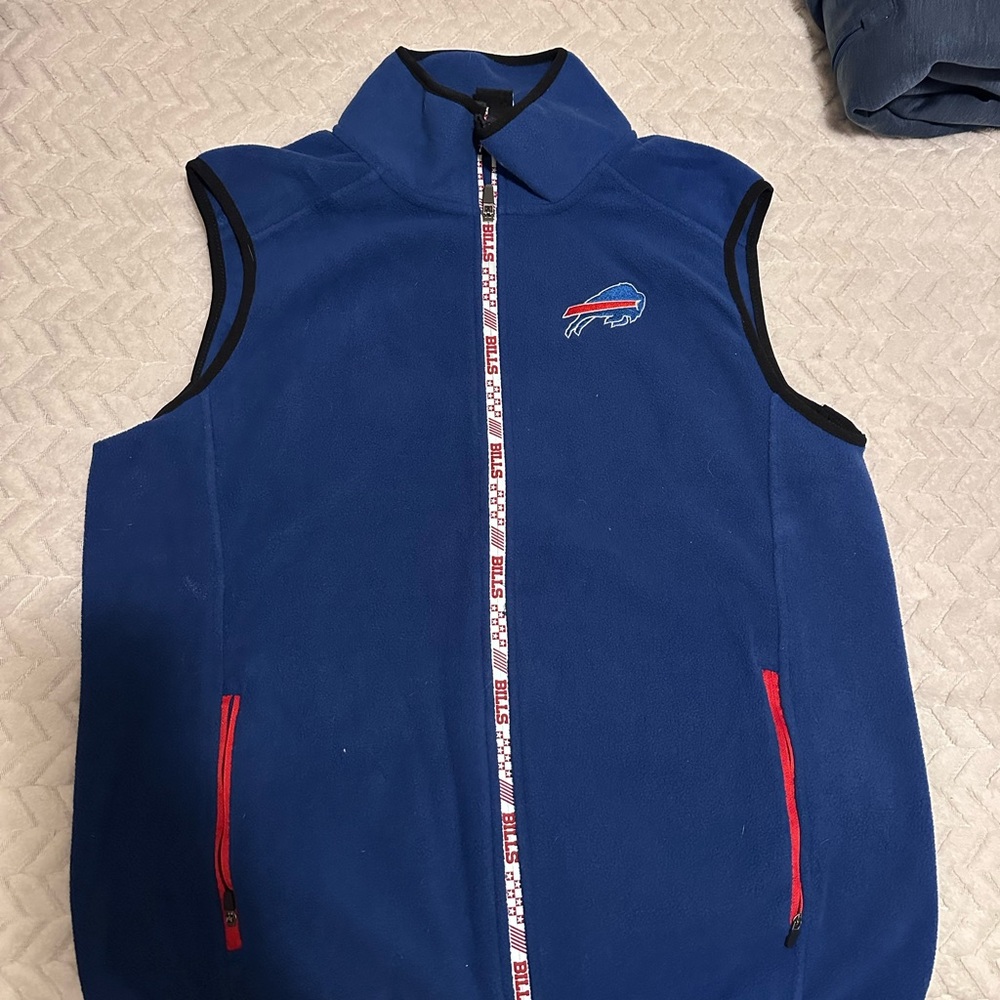NFL Team Apparel Navy Vest with Red Trim